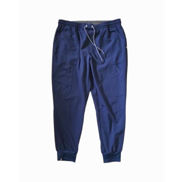 Beyond Scrubs Women's Scrubs Pants Size MP Blue Pockets Drawstring Elastic Waist - Picture 1 of 12